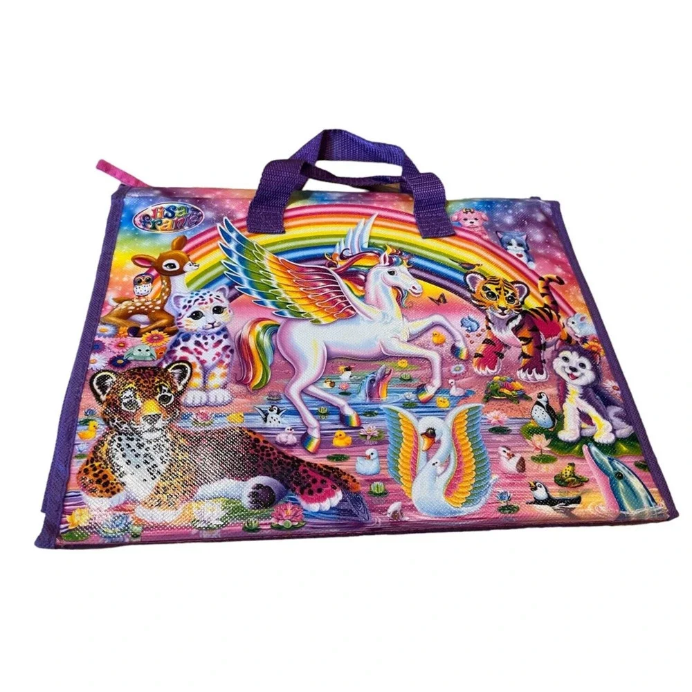 2016 Lisa Frank Unicorn Trifold Portfolio School Binder Folder 10x13